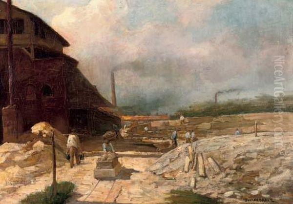 Steenbakkerij Ouderzorg, Leierdorp: The Brick Factory Oil Painting by Herman Heijenbrock