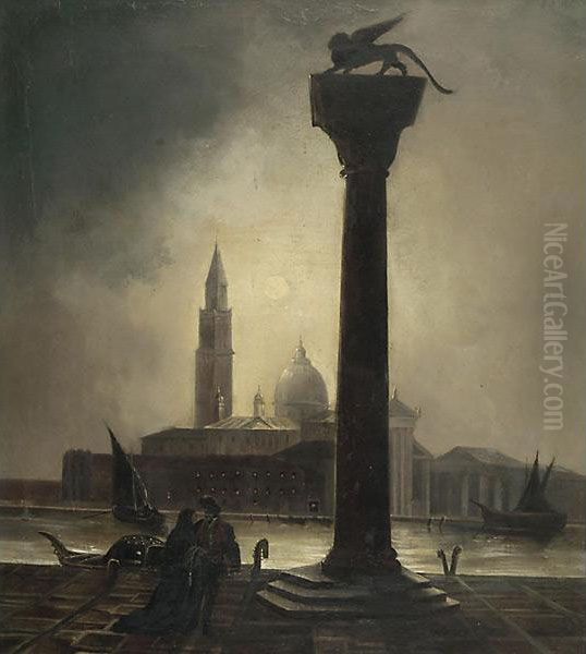 Piazzetta San Giorgio A Venezia Oil Painting by Joseph Heilmair