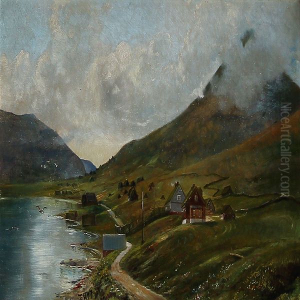 Coastal Scene From The Faroe Islands Oil Painting by Flora Heilmann