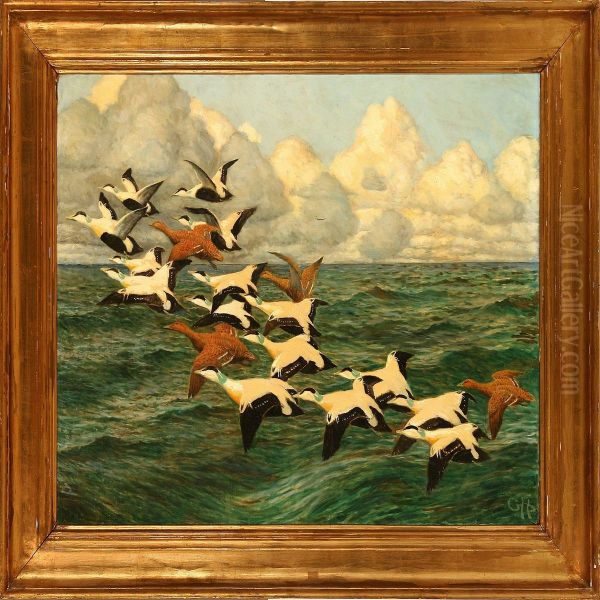 AEnder Over Havet Oil Painting by Gerhard V.E. Heilmann