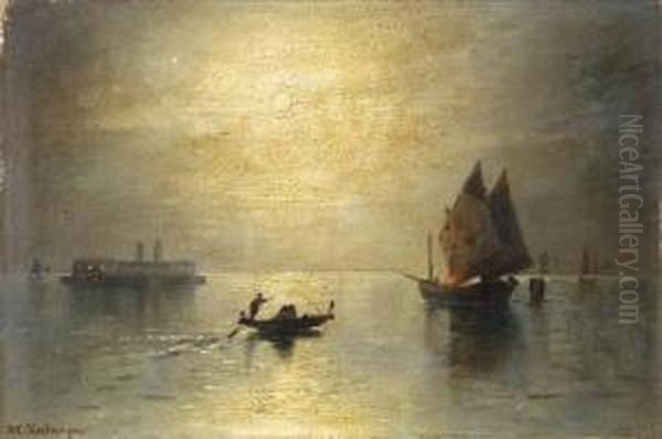 Mondnacht In Der Lagune Von Venedig Oil Painting by Karl Heilmayer