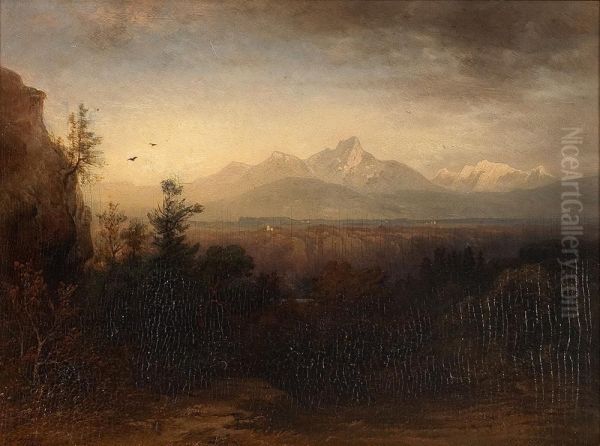 Blick Auf Eine Berglandschaft Oil Painting by Karl Heilmayer