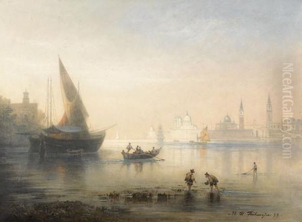 Ansicht Von Venedig Mit Booten Und Figurenstaffage Oil Painting by Karl Heilmayer