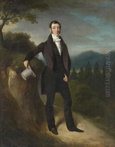 Portrait De Gentilhomme En Pied Oil Painting by Francois - Joseph Heim