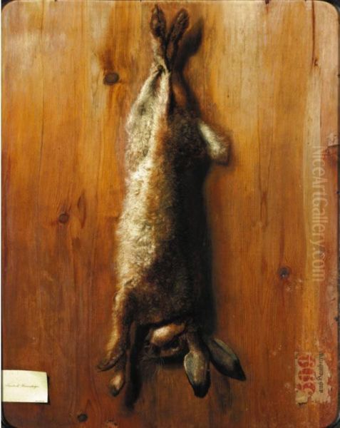 The Dead Hare Oil Painting by Friedrich Heimerdinger