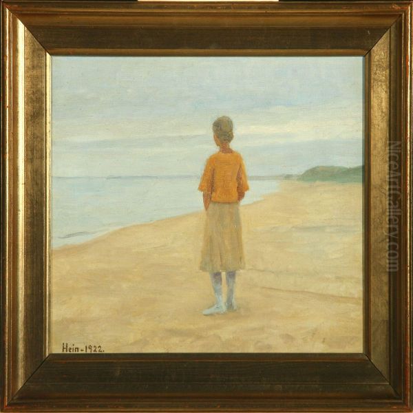 Gertrud Ved Skagen Strand Oil Painting by Einar Hein