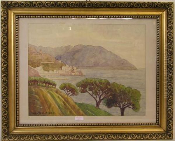 Kuste Von Amalfi Oil Painting by Georg Heine