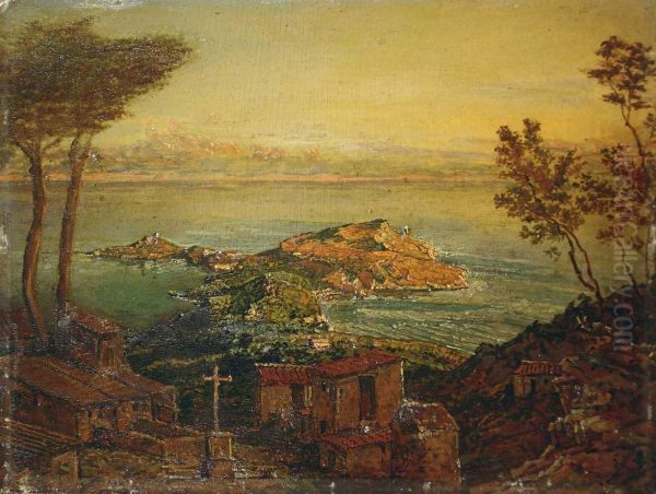 Cap Ferrat. Oil Painting by Johann Baptist Heinefetter