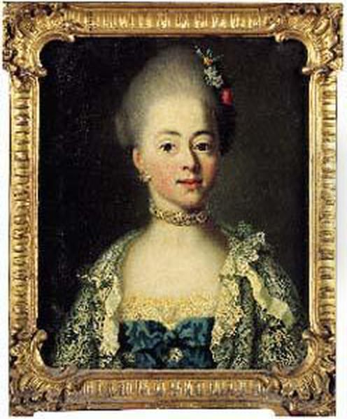 Portrait De Jeune Femme Oil Painting by Johann Heinrich