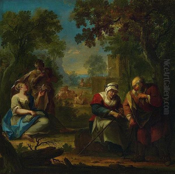 Die Lebensalter Oil Painting by Johann Heinrich Keller