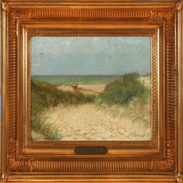 Summer Day At Abeach Oil Painting by Heinrich Hansen