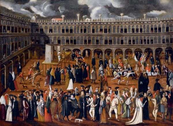 Carnevale A Piazza San Marco Oil Painting by Joseph, The Younger Heintz