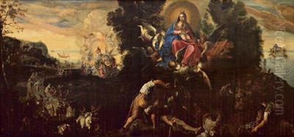 La Traslazione Della Santa Casa Di Loreto Oil Painting by Joseph, The Younger Heintz