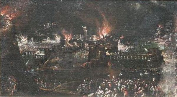 Incendie De Troie Oil Painting by Joseph Heinz