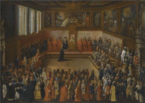 The Sala Del Collegio In The Doge's Palace Oil Painting by Joseph Heinz