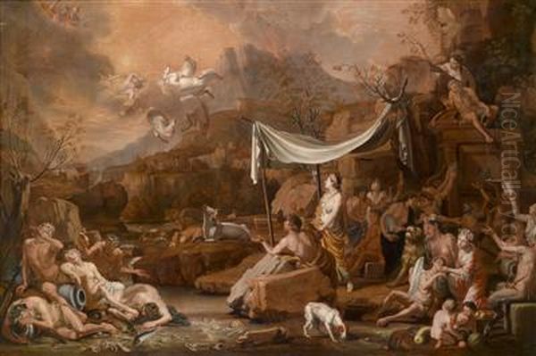 The Fall Of Phaeton Oil Painting by Johann Heiss