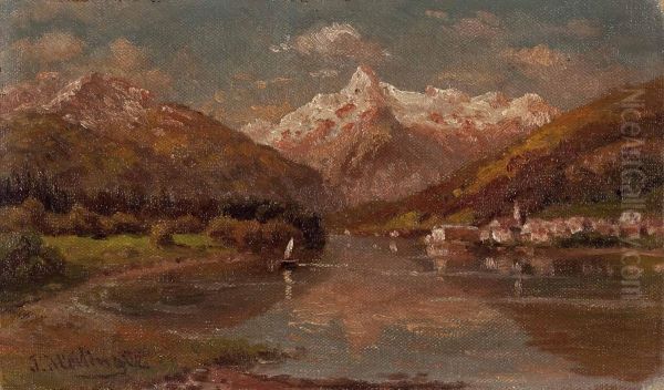 Zell Am See, Im Hintergrund Das Kitzsteinhorn Oil Painting by Paul Heitinger