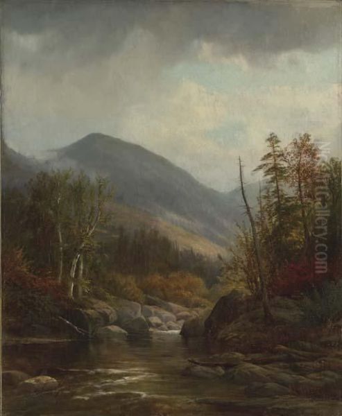 Autumn Landscape With River Oil Painting by Joseph Antonio Hekking