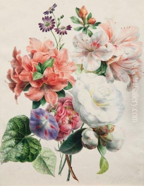 Bouquet De Fleurs Oil Painting by Willem Hekking