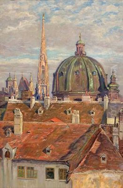 Blick Auf Wien Mit Der Kuppel Der Peterskirche by Max Helas