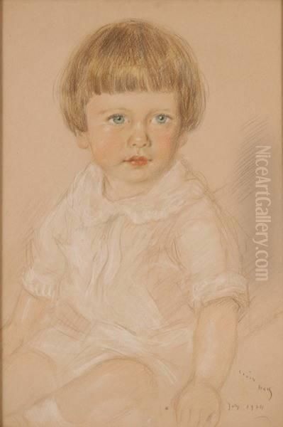 Portrait Of Little Boy Oil Painting by Louis Held