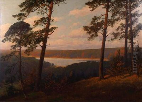 Abendstimmung Am Markischen See Oil Painting by Rudolf Hellgrewe