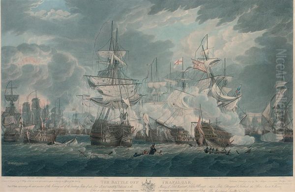 The Battle Off Trafalgar Oil Painting by Thomas Hellyer