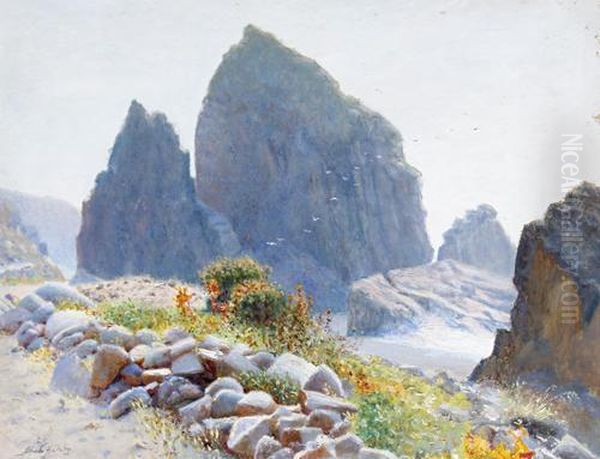 Chilean Landscape Oil Painting by Alfredo H. Helsby