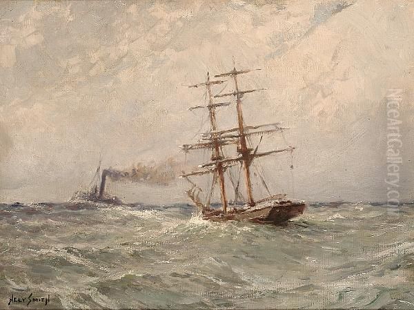 A Pair Of Seascapes Oil Painting by Augustus Morton Hely-Smith