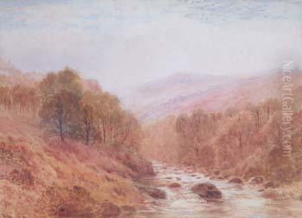 Woodland Landscape And River Oil Painting by Arthur Henry Howard Heming