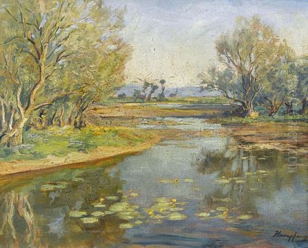 Herbst Am Altrhein Oil Painting by Wilhelm Hempfing