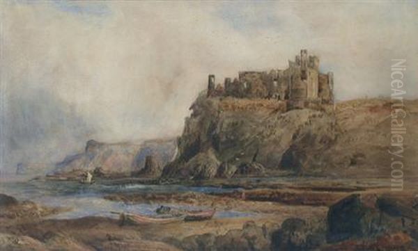 Tantallon Castle Oil Painting by Thomas Marie Madawaska Hemy