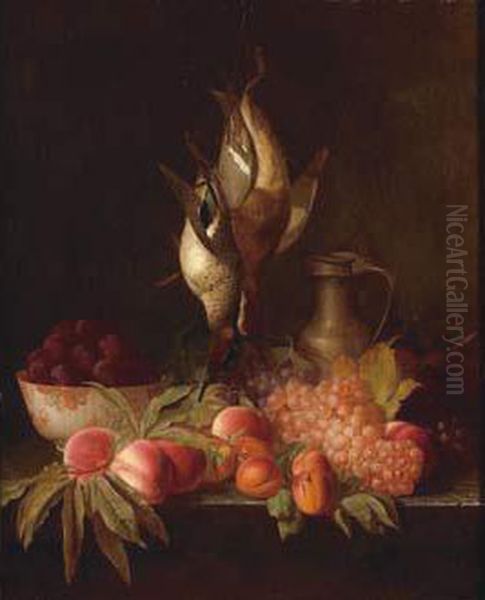 Nature Morte Aux Fruits Et Aux Canards Oil Painting by Antione Henault