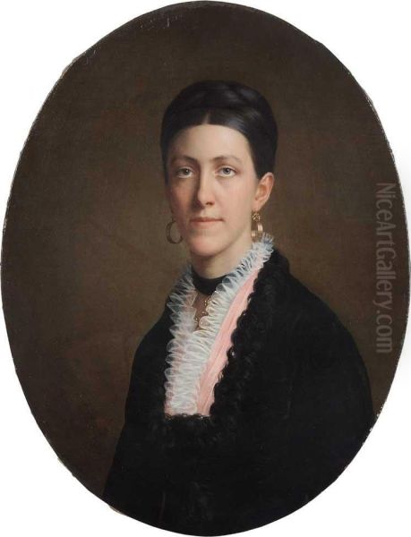 Portrait Of Woman Oil Painting by Louis Casimir Henault