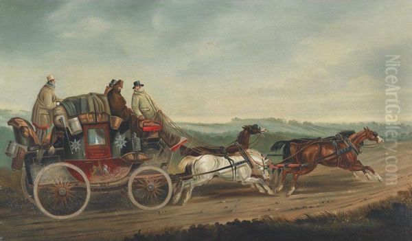 London To Chester Royal Mail Oil Painting by Charles Cooper Henderson