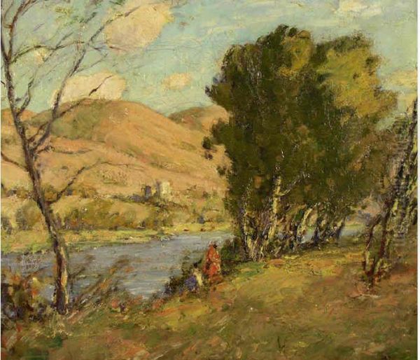 The River, Fort Qu'appelle Sask. Oil Painting by James Henderson