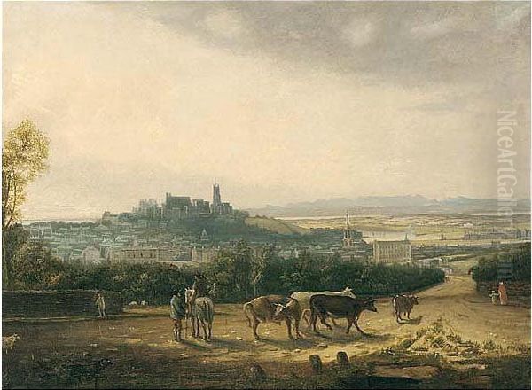 View Of Lancaster From The East Oil Painting by John Henderson