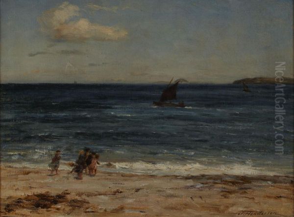 On The Sea Shore Oil Painting by Joseph Henderson