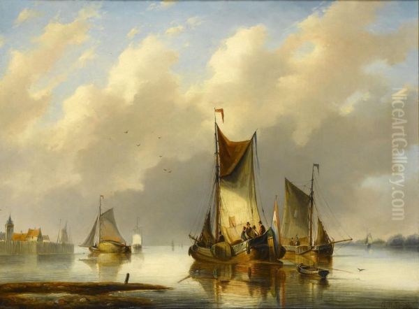 The Ferry Oil Painting by Gerardus Hendriks