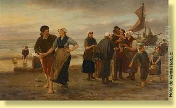 L'heureux Retour Des Pecheurs Oil Painting by Willem Hendriks