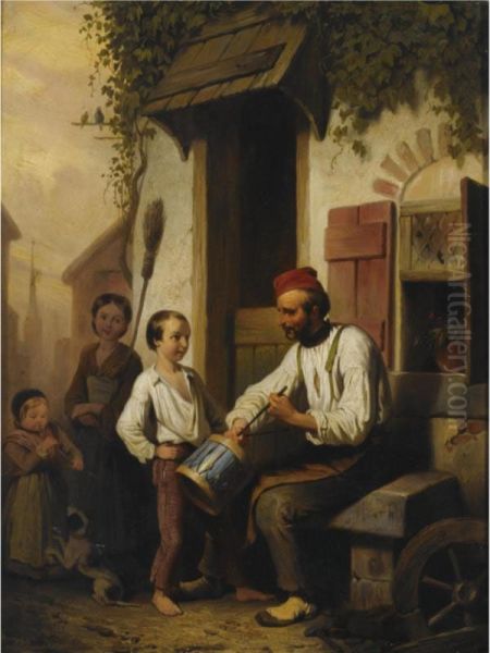 Making Music Oil Painting by Willem Hendriks