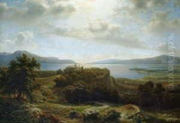 Blick Auf Den Genfersee.

 Signiert Und Datiert Unten Rechts: F. Hengsbach 1859.

 Ol Auf Oil Painting by Franz Hengsbach