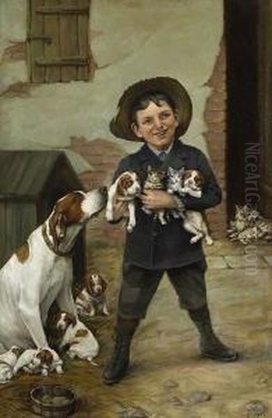 Der Tierfreund. Oil Painting by Oswald H. Hengst