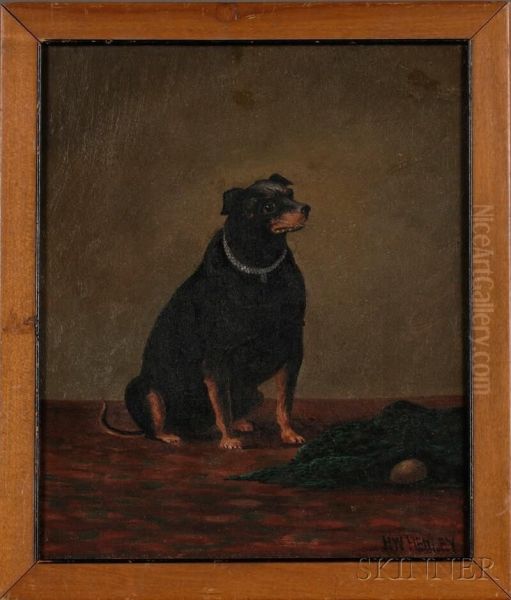 Portrait Of Charley, A Manchester Terrier Oil Painting by Henry W. Henley