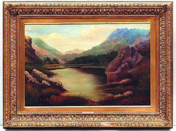 Paisaje Con Lago Oil Painting by Henry W. Henley