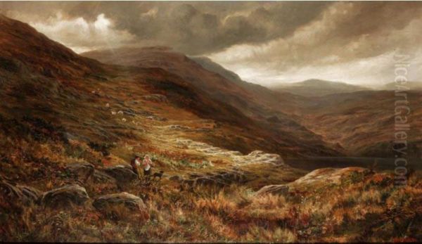 Llyn Cwm Fynnon Pen Y Gwryd, North Wales Oil Painting by Henry W. Henley