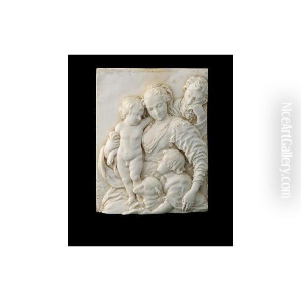 An Ivory Relief Of The Virgin And Child With Joseph And St. John Oil Painting by Joachim Henne