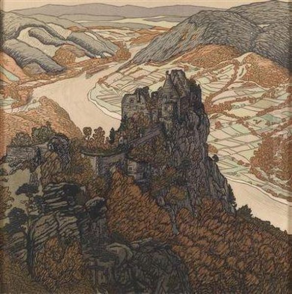 View Of The Wachau Oil Painting by Hugo Henneberg