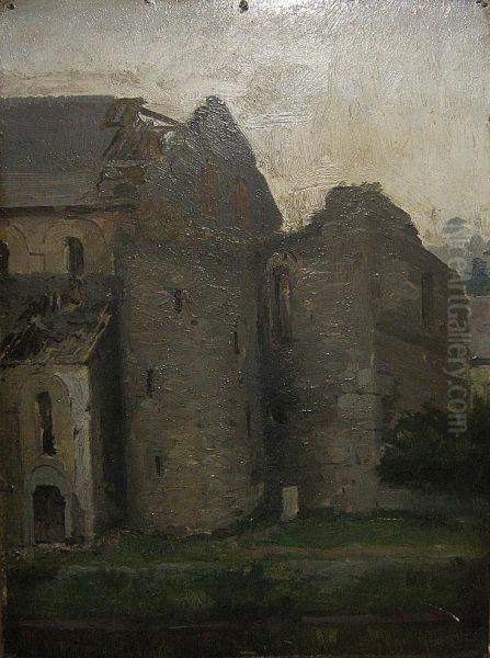 Ruine Te Hastiere. Oil Painting by Andre Hennebicq