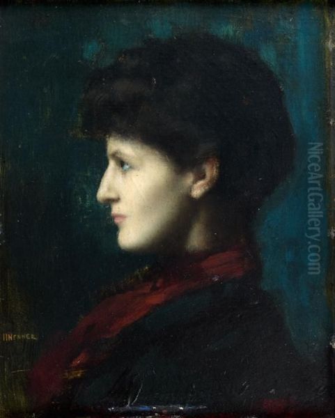 Portrait De Virginie-helene Porges, Plus Tard Madame Albert Wahl Oil Painting by Jean-Jacques Henner